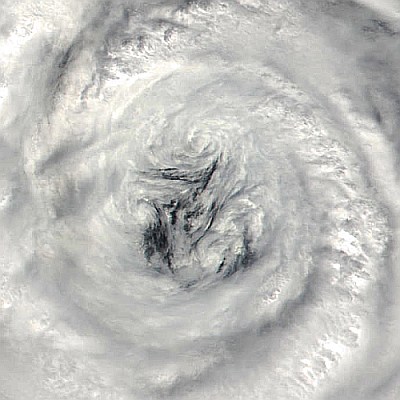 Mesovortices in the eye of Supertyphoon Nari - 9/14/01