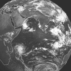 Meteosat-5 visible image showing two sets of TC 'twins' - 5/9/02